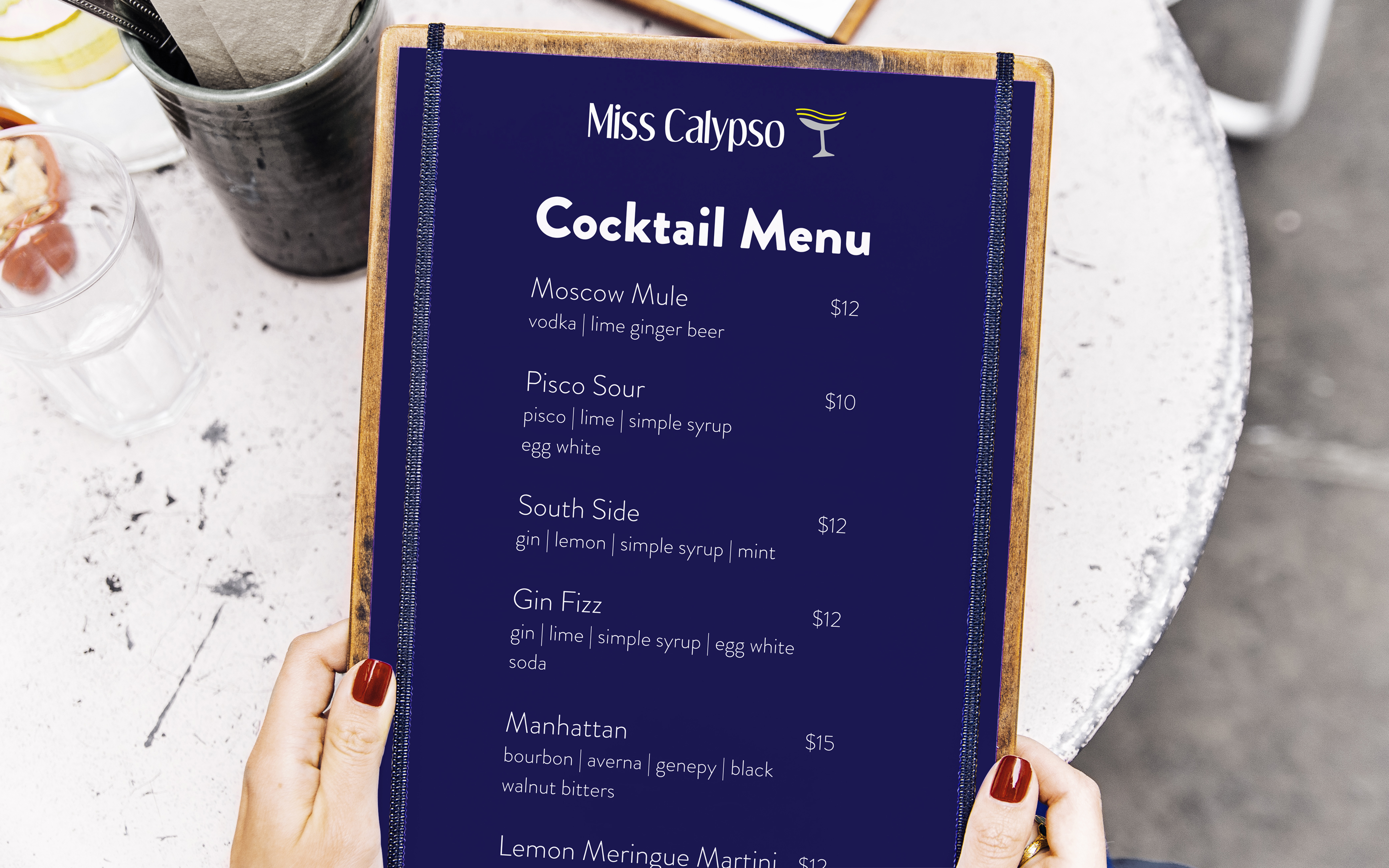 Miss Calypso Menu Design